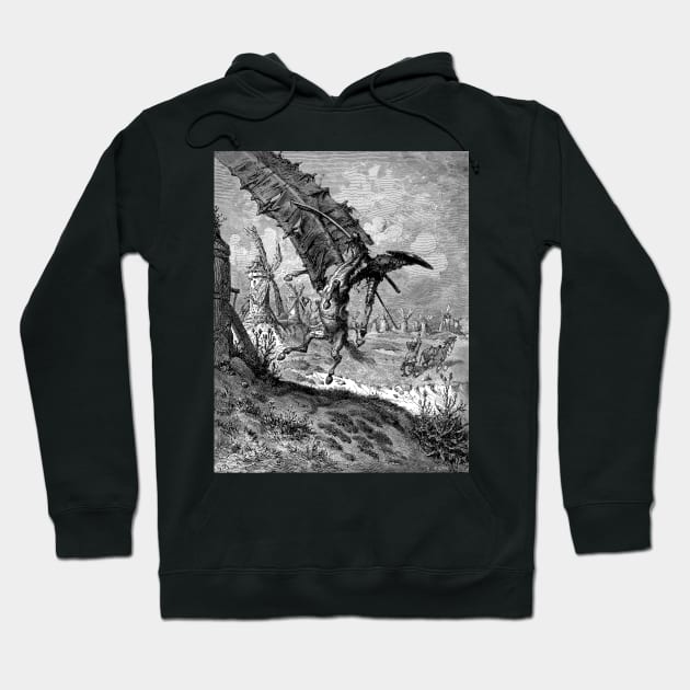 Tilting at Windmills - Don Quixote - Gustave Dore Hoodie by forgottenbeauty